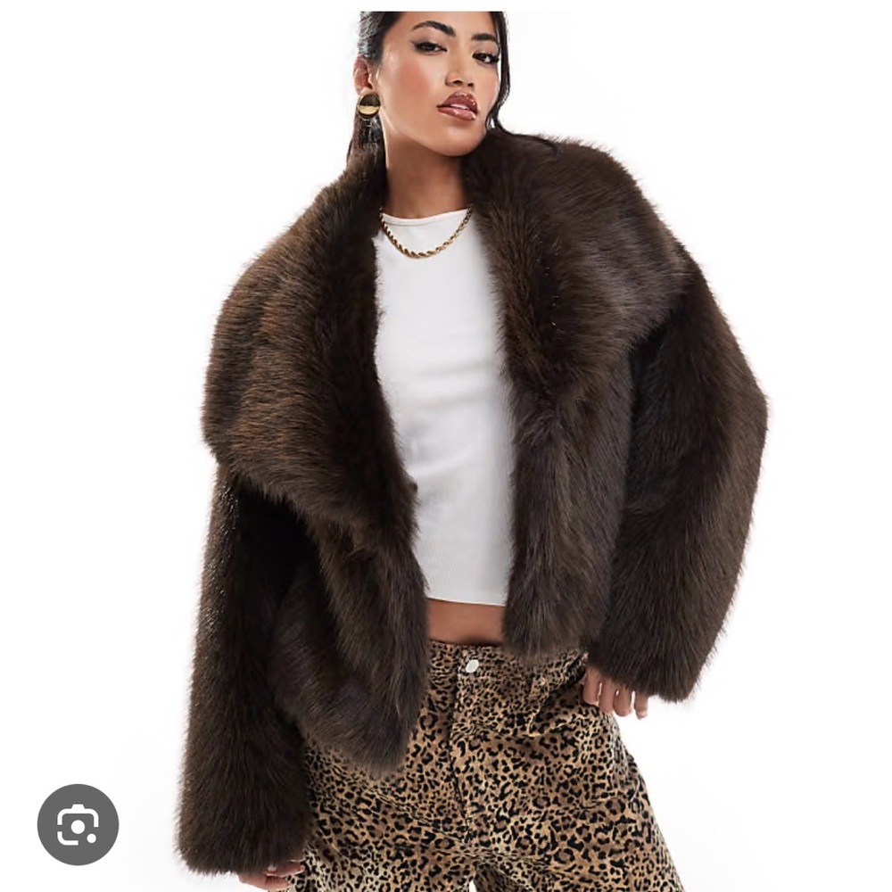 ASOS Brown Faux Fur Jacket
